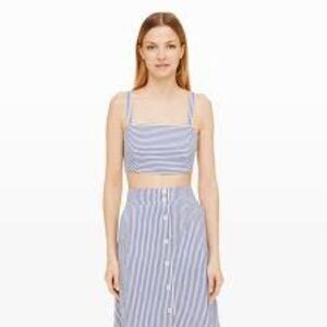 Club Monaco stripe seersucker crop top size 00